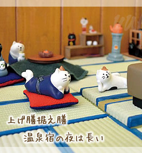 猫部杂货decole托腮思考小摆件