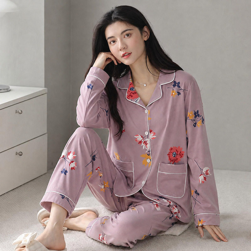 美梦中年妈妈睡衣春秋季纯棉长袖薄款中老年妇女士家居服秋冬新款