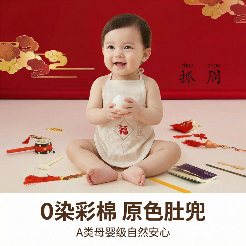 婴儿肚兜护肚纯棉0-2岁男女宝宝加厚冬款肚围新生儿防着凉兜兜A类