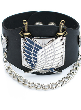 手链艾伦进击的巨人动漫周边跨境新品宽皮朋克手带手饰