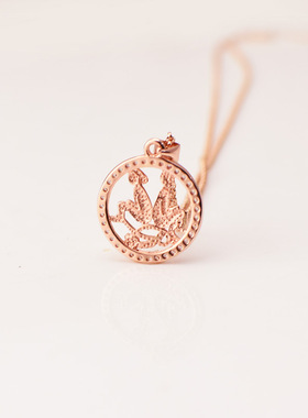 处女狮子星座项链镶钻合金欧美饰品星宿生肖系列外贸水平