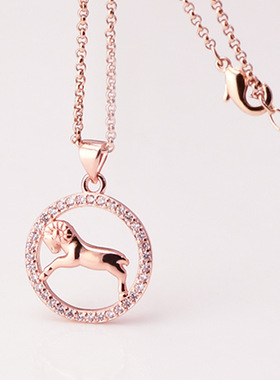 简约镶钻饰品白羊座星宿星座项链 短外贸