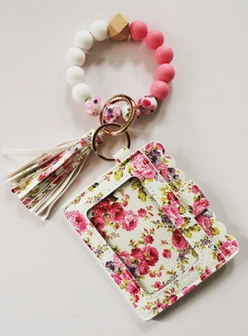硅胶珠手串卡包女士钱包硅胶珠钥匙链硅胶珠手镯女生化妆包小钱夹