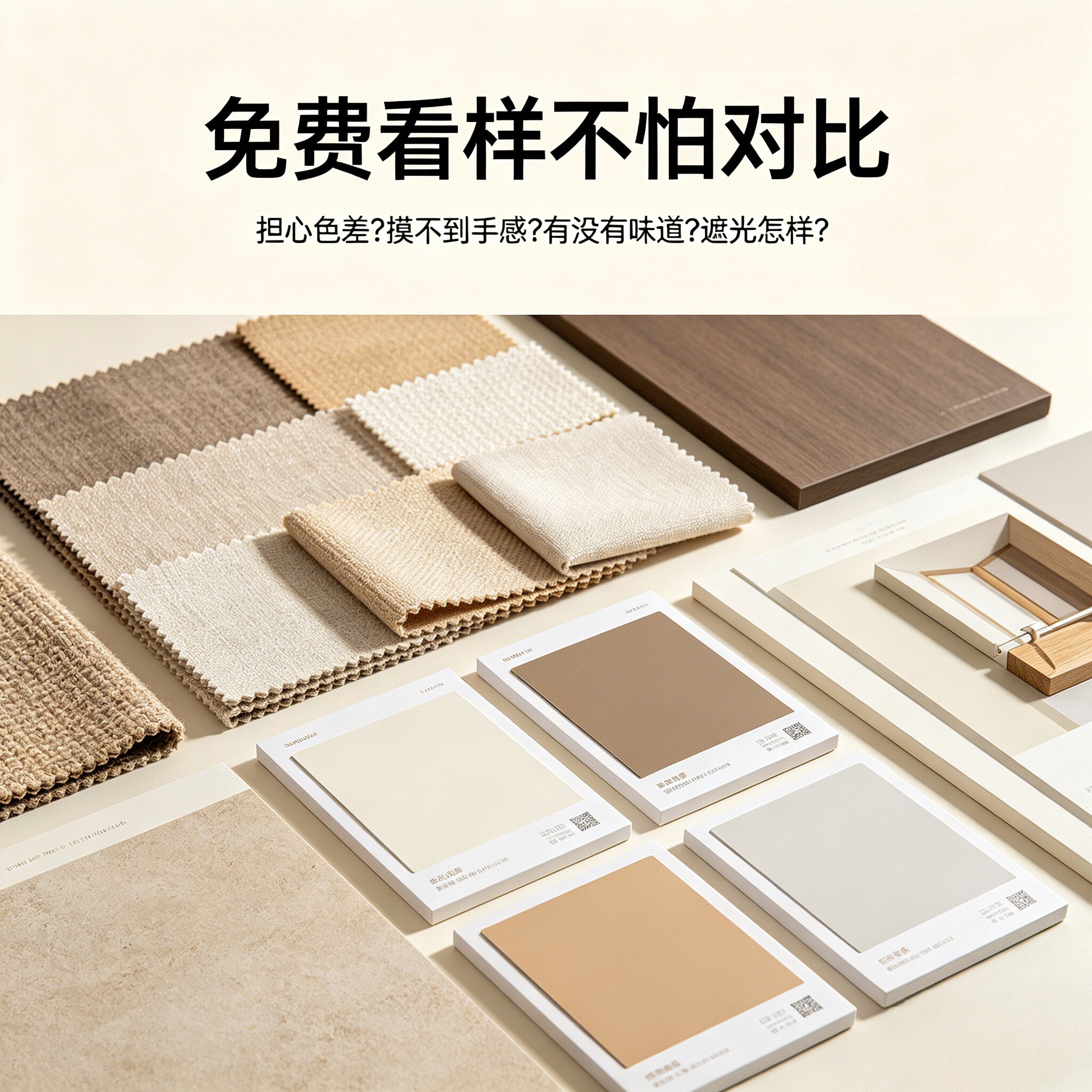 【免费小样-到货后可退款】先看后买更放心，窗帘纱帘轨道样品