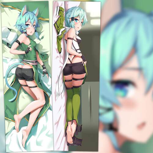 刀剑神域GGO 诗乃 朝田诗乃 动漫双层等身抱枕 2wt抱枕套