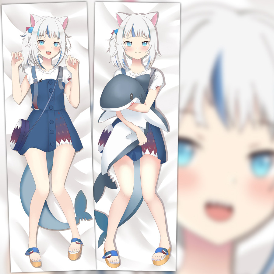 猫鲨gawr gura等身抱枕套噶呜古拉鲨鲨皇hololive白毛萝莉vtuber