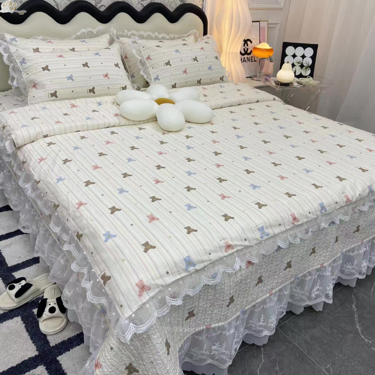 纯棉2026新款全棉床盖三四件套四季通用大尺寸防滑夹棉加厚床单裙,床上用品,床盖,淘宝优惠券,粉丝福利购,淘宝优惠卷