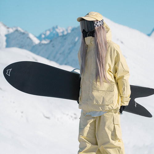 雪否 加绒防水防风耐磨滑雪套装分体潮款oversize雪服单板滑雪服