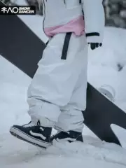 Snowproof Solid Color Snowboard Pants with Fleece Lining, Waterproof, Windproof, Trendy, Loose Fit, Oversized, Affordable Snow Pants