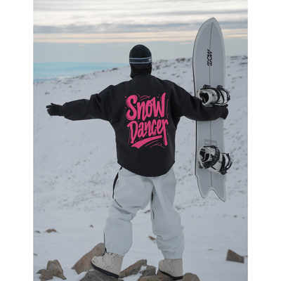 雪否 大文字单板滑雪防水over size宽松加绒百搭男女室内滑雪卫衣