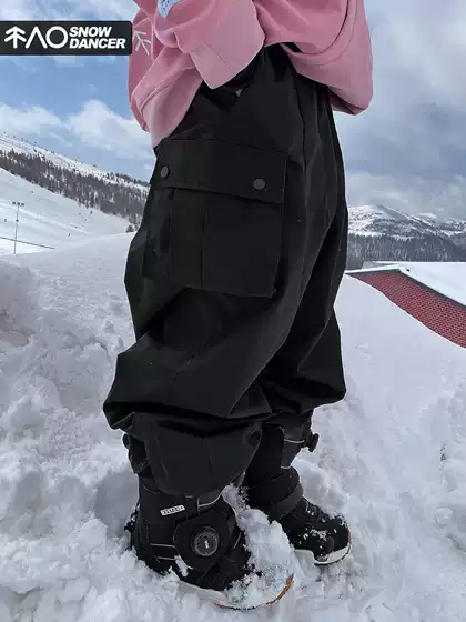 Snowproof Five-Color Pocket Pants 3L Waterproof Windproof Wear-Resistant Oversize Loose Fleece-Lined Versatile Snowboard Pants