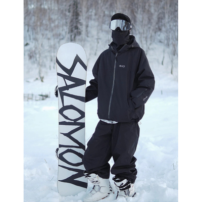 雪否 加绒防水防风耐磨滑雪套装分体潮款oversize雪服单板滑雪服