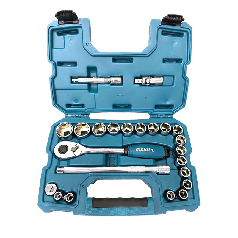 日本makita牧田多功能棘轮扳手套筒套装双向快速维修工具汽修快板
