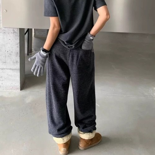 阔腿加绒韩版高腰长裤卫裤