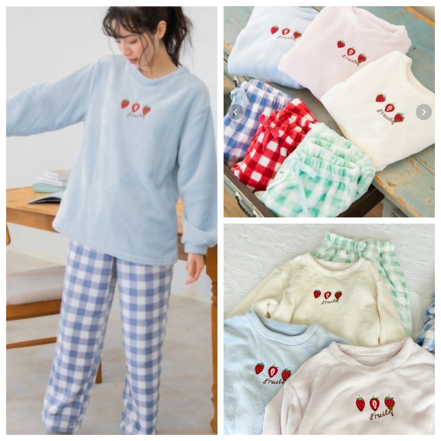 口日单tutu珊瑚绒睡衣套装