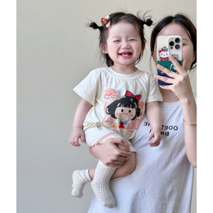 韩版 男女宝宝薄款 连体衣夏季 婴儿衣服超萌卡通短袖 a类外出爬服