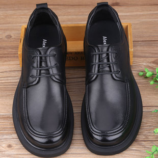 厚底真皮软底软面牛皮英伦大头皮鞋 秋季 商务休闲皮鞋 男鞋 透气 新款