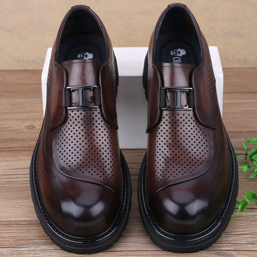 夏季镂空真皮皮鞋休闲洞洞鞋