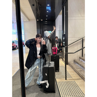 NanaByNana【牛仔世家】浅蓝多重水洗牛仔裤女春季休闲直筒阔腿裤