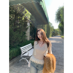 两件套 羊毛马海毛毛衣背心女春秋针织开衫 NanaByNana 巴黎初雪