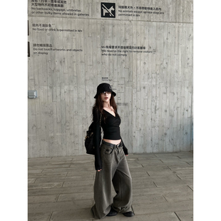 NanaByNana【中古私藏家】DU家重工猫须水洗牛仔裤女春直筒阔腿裤