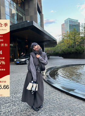 【清仓4折粉丝福利】羊毛斜纹毛呢休闲裤女秋冬宽松九分阔腿裤