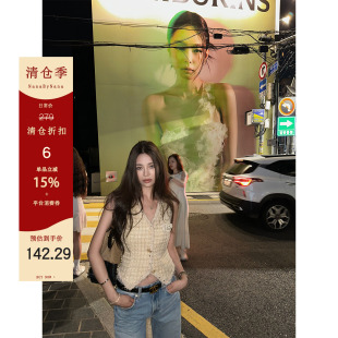【6折粉丝福利】重工编织小香风背心马甲女春秋短款外套