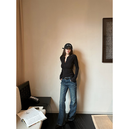 NanaByNana 12/26PM20:00【model日记】腿长+10CM显瘦微喇牛仔裤