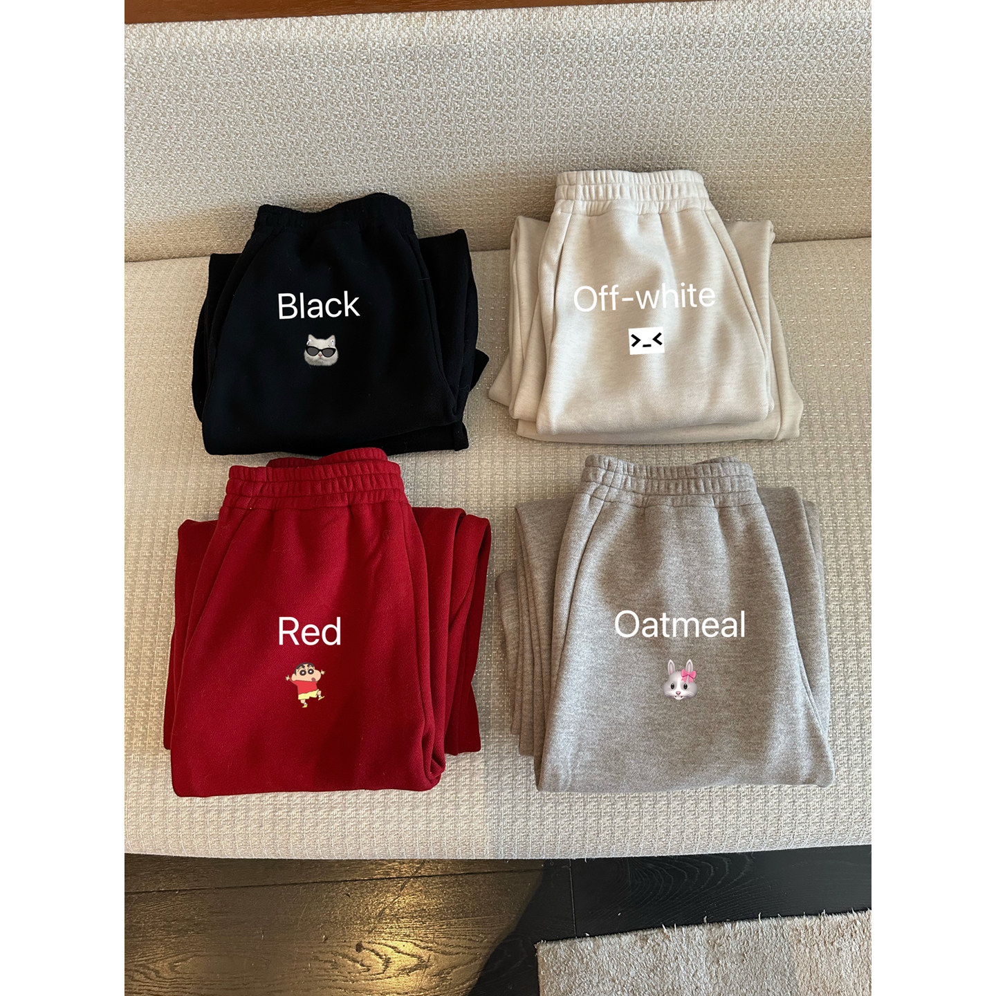 NanaByNana【保命神裤】多色加绒休闲裤女冬季松紧腰宽松直筒卫裤