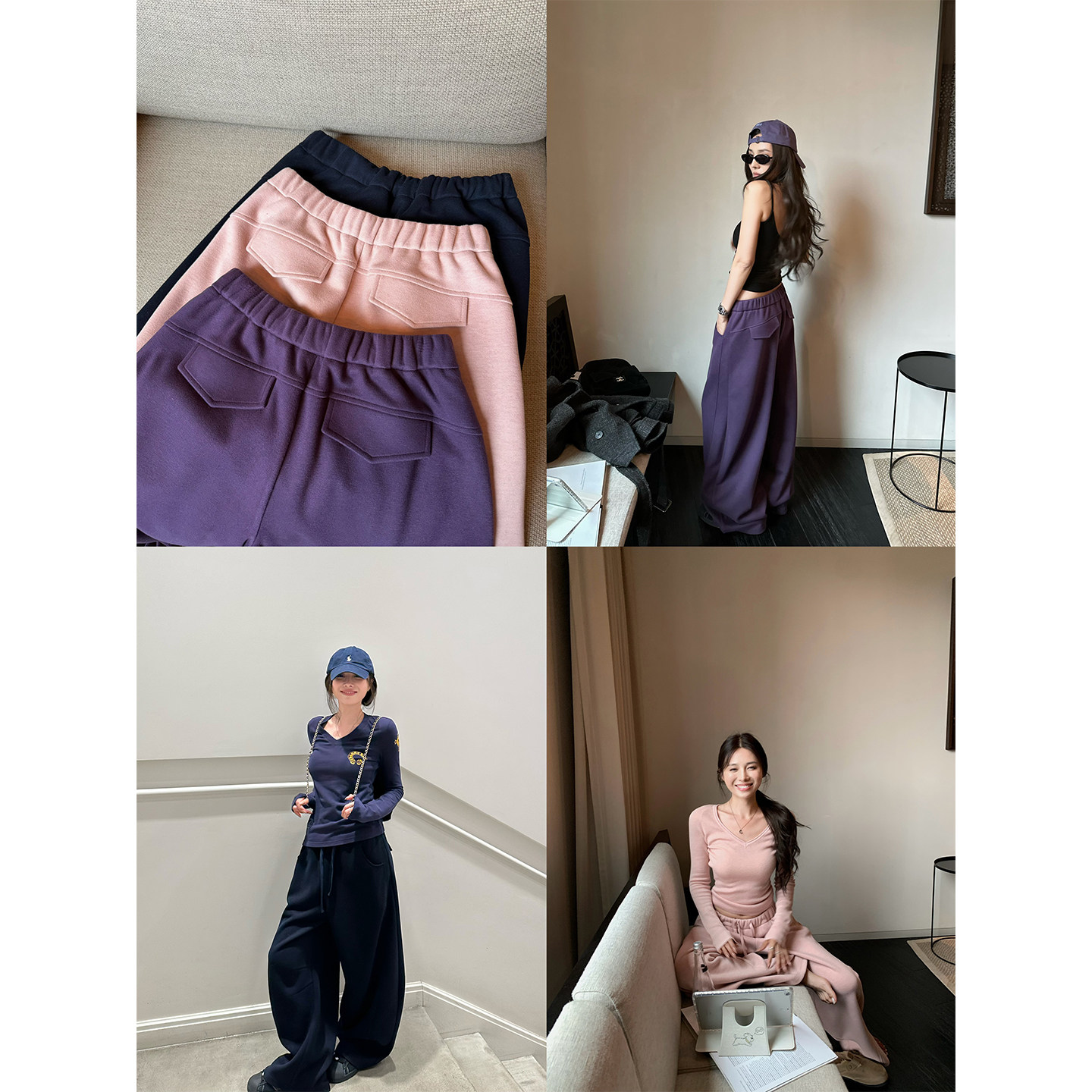 NanaByNana【报恩羊毛裤】510g多色弯刀休闲裤女冬垂感宽松运动裤,女装/女士精品,休闲裤,淘宝优惠券,粉丝福利购,淘宝优惠卷