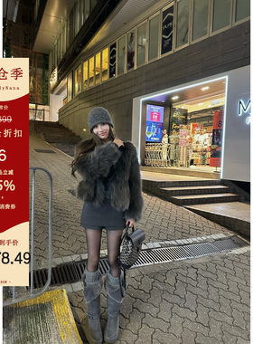 【清仓6折粉丝福利】奢级狐狸腹毛狐狸皮草外套女冬季毛毛外套