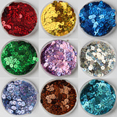 衣服手工装 5mm亮片 diy材料 饰辅料中孔彩色圆形奶油胶小珠片刺绣