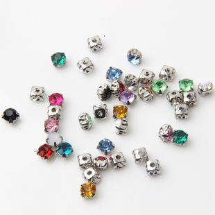 6mm手缝钻 婚纱鞋 diy饰品配件 辅料 服美容配件 服装 亚克力爪钻