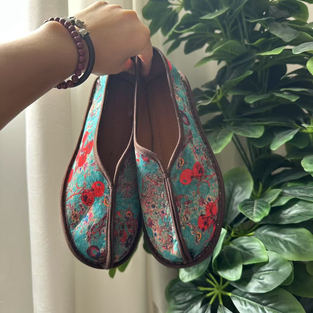 （蓝影）夏季新款千层底布鞋透气休闲养脚盘扣单鞋新中式一脚蹬