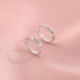 s925纯银高级设计感打结圆圈耳环2022潮耳钉简约学生耳饰气质网红