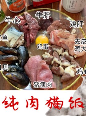 纯肉熟自制猫饭鸡肉增肥发腮混合