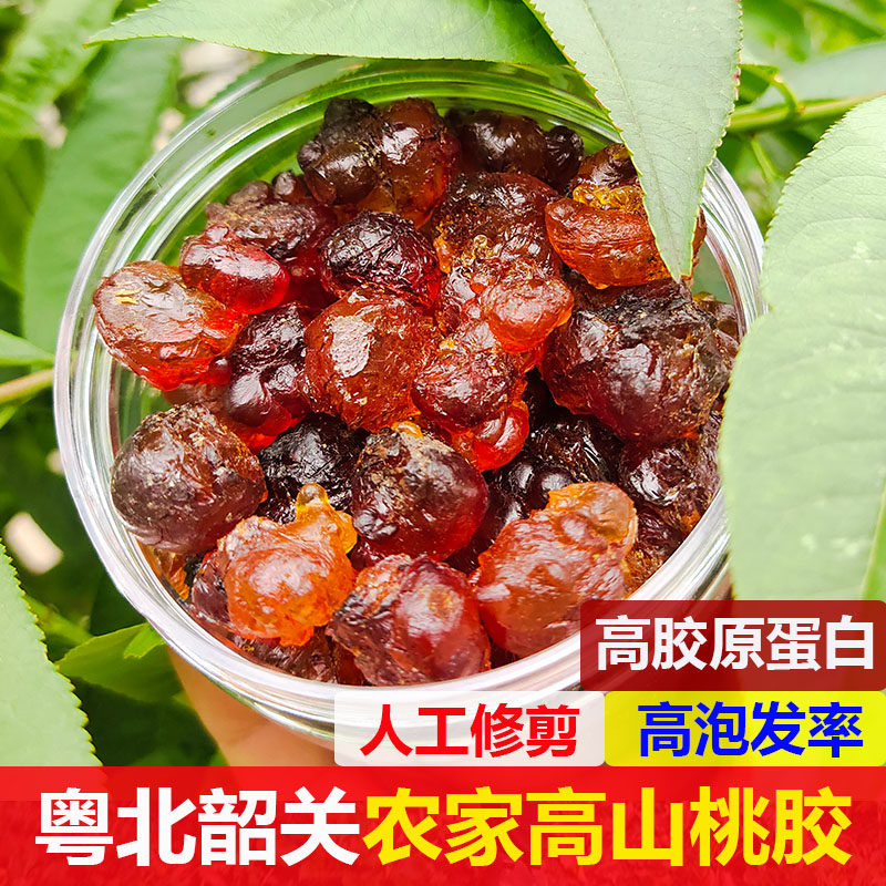 桃胶天然野生特级桃油大颗粒500g无杂质可搭皂米角雪燕银耳燕窝