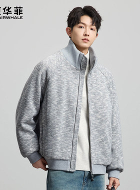 马克华菲2025冬季立领羽绒服男短款灰色拉链开衫休闲保暖外套