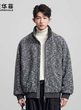 马克华菲2025冬季立领羽绒服男短款灰色拉链开衫休闲保暖外套