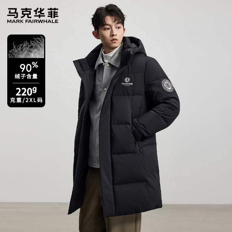 马克华菲中长款羽绒服外套男士