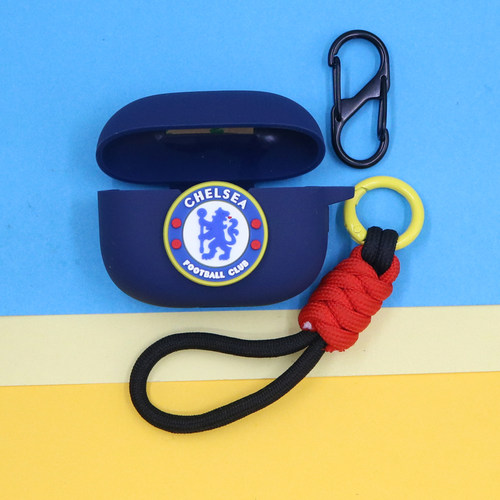 适用倍思MC1 Pro耳夹蓝牙耳机保护套MC1小云朵潮酷足球皇马尤文AC国际米兰利物浦手绳挂饰防摔硅胶软壳