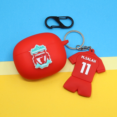 适用JBL TUNE BEAM琉璃荚蓝牙耳机保护套BUDS2琉璃豆2代利物浦梅西C罗萨拉赫球衣挂饰W200/T230NC硅胶软壳