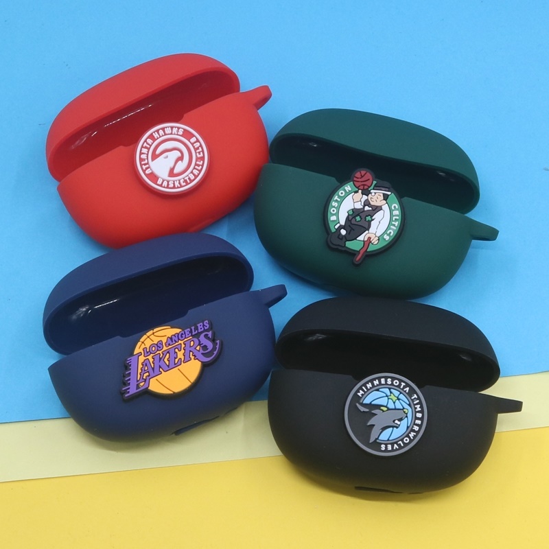 适用漫步者FitPods DSP冇心蓝牙耳机保护套D-Pods湖人勇士篮网掘金热火充电盒防摔硅胶软壳