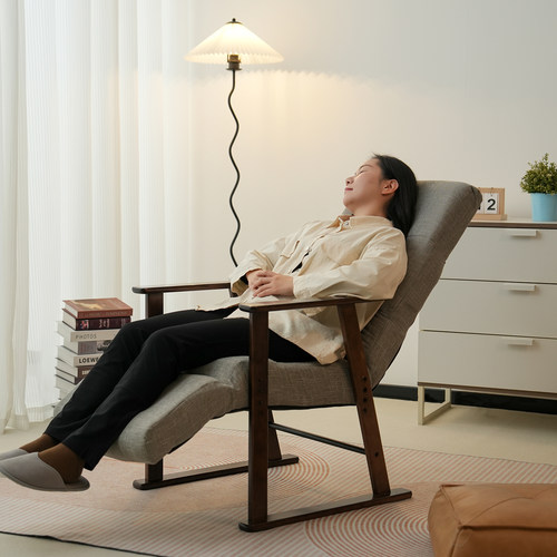 简约单人休闲阅读扶手躺椅