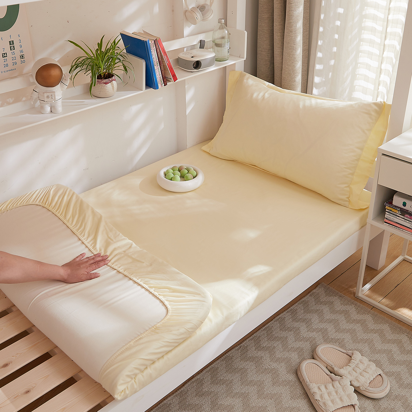 定做全棉纯色床笠学生高低床罩上下铺80*90*120*135*150*190床套