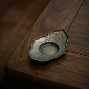 沐鱼斋日式做旧茶碟功夫茶杯托杯垫杯托茶杯底座茶道零配茶具配件