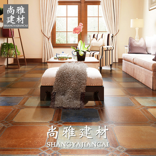 美式复古仿古砖500x500地砖餐厅厨房阳台花园瓷砖客厅卧室地板砖