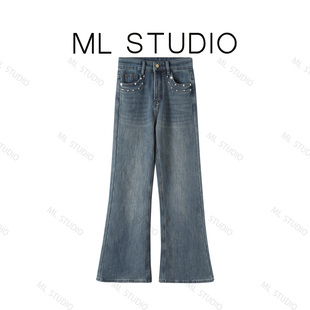 【米粒专享】别家169~满天星高腰修身显瘦喇叭9588