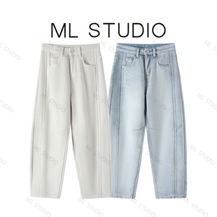 【米粒专享】牛仔弯刀裤女加绒长裤 6388