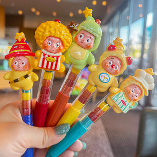 高颜值可爱少女心彩色卡通星星人中性笔黑笔学生用品